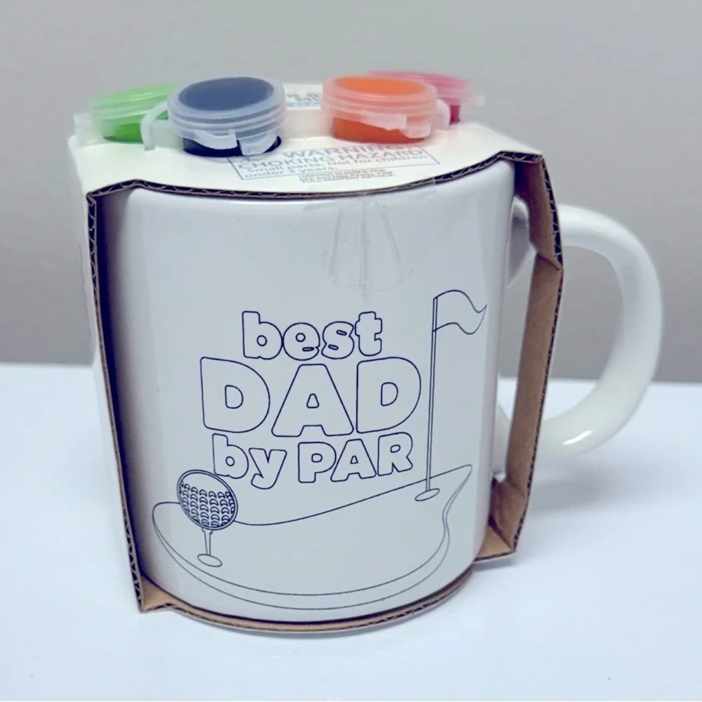 New! Target Bullseye Playground Paint Your Own Mug BEST DAD BY PAR (golf mug)